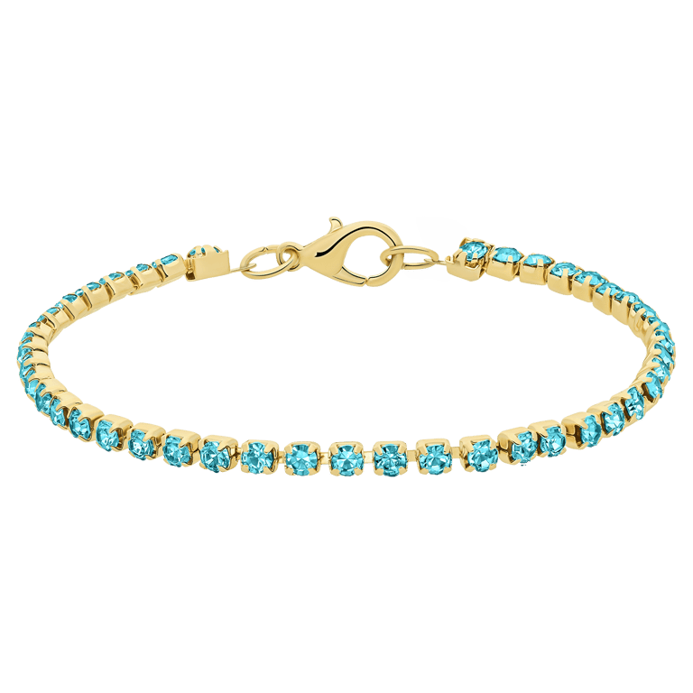 Goudkleurige bijoux tennisarmband aqua