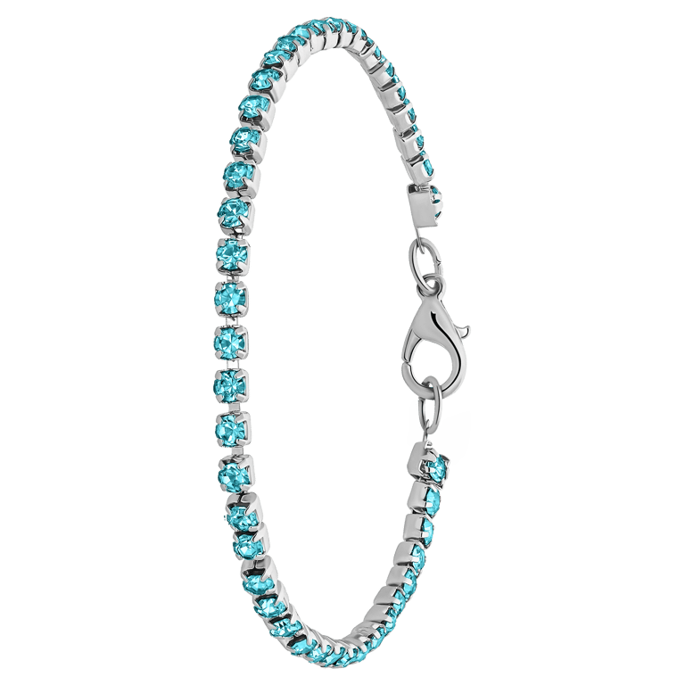 Bijoux zilverkleurige tennisarmband aqua voor dames