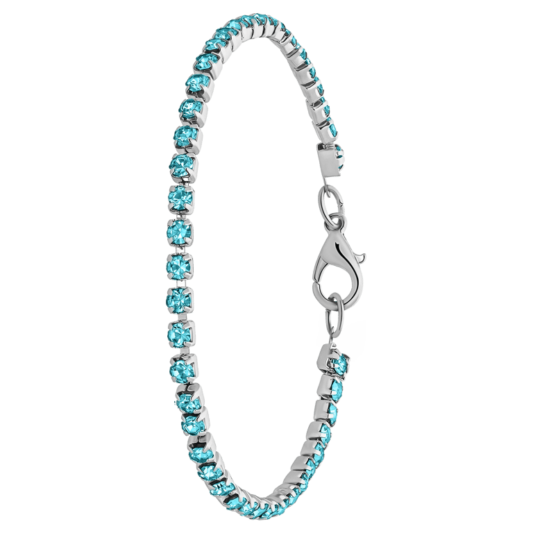 Zilverkleurige bijoux tennisarmband aqua