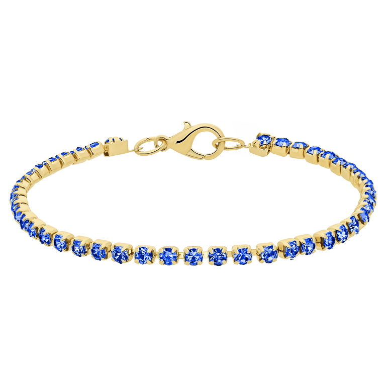 Bijoux goudkleurige tennisarmband licht sapphire voor dames