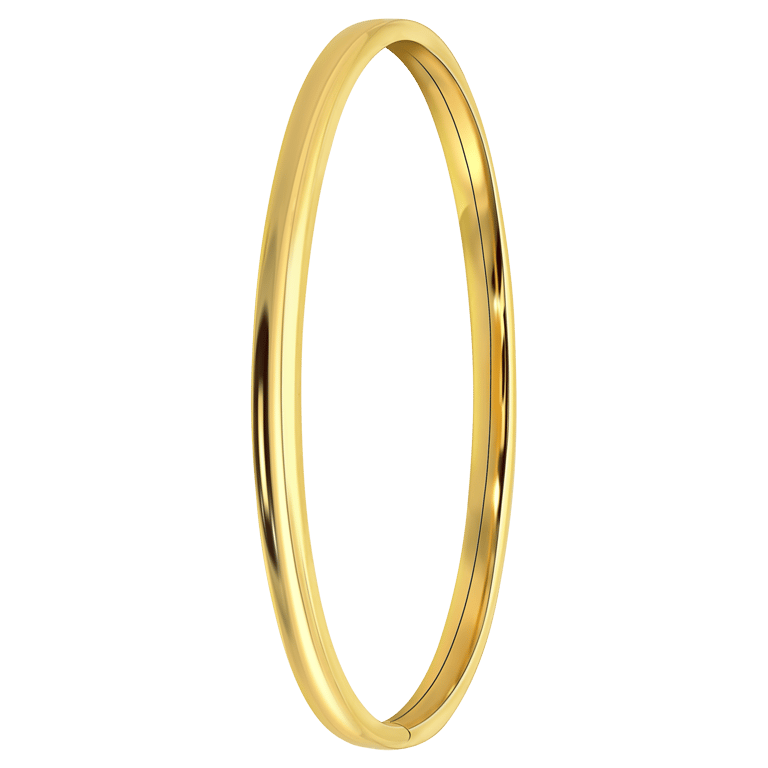 Zilveren goldplated bangle 4mm