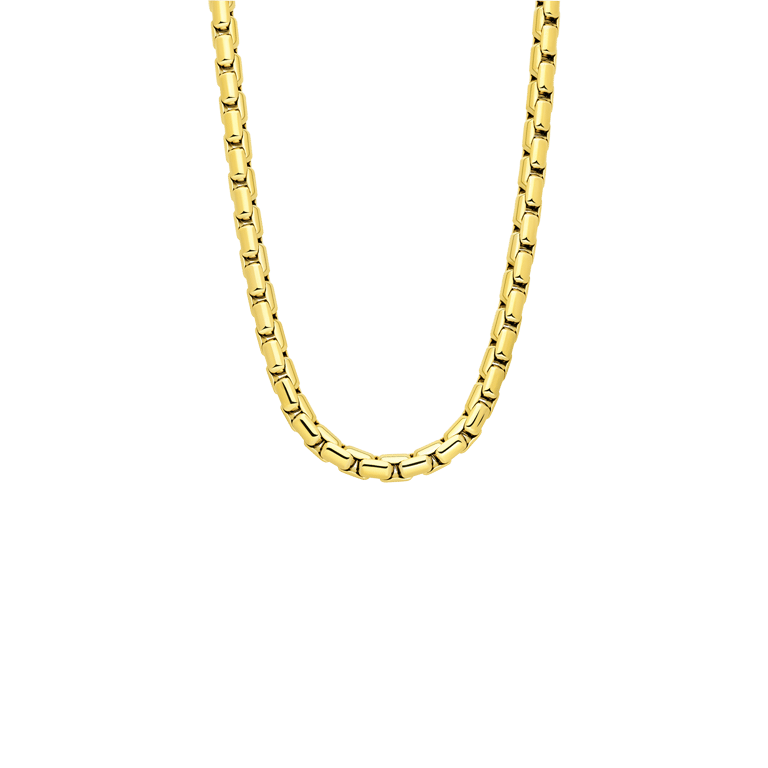 Stalen goldplated herenschakelketting