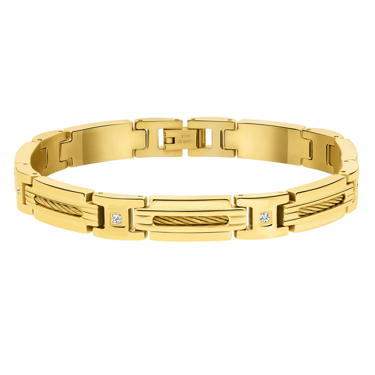 Gerecycled stainless steel goldplated armband