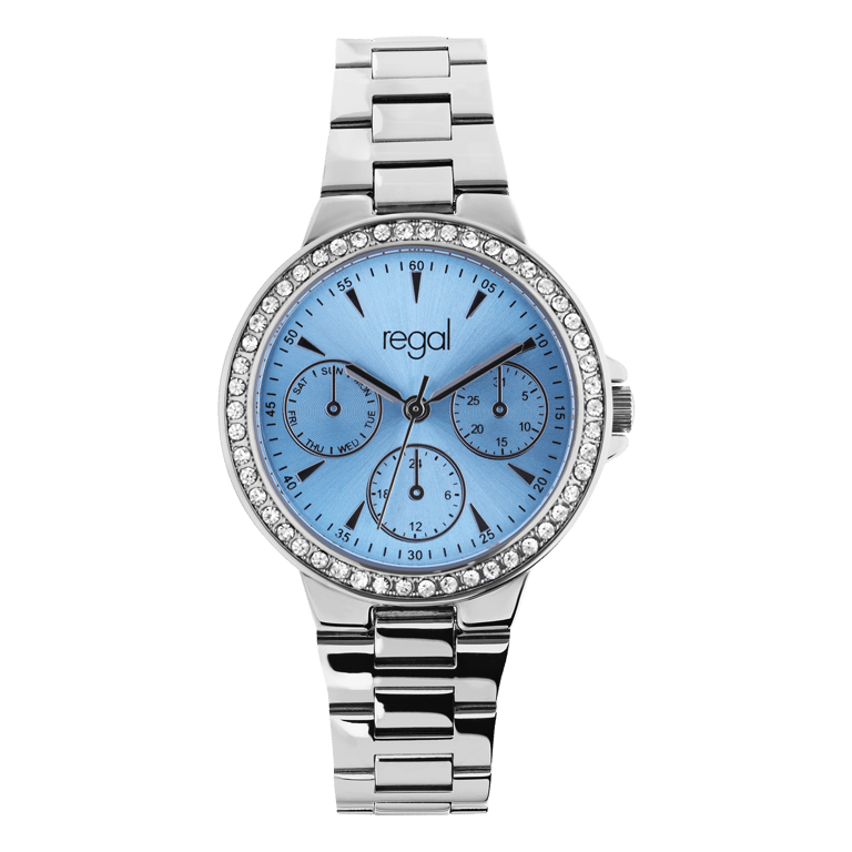 Regal Dames Horloge Zilverkleurig cadeauset met Gratis Ketting