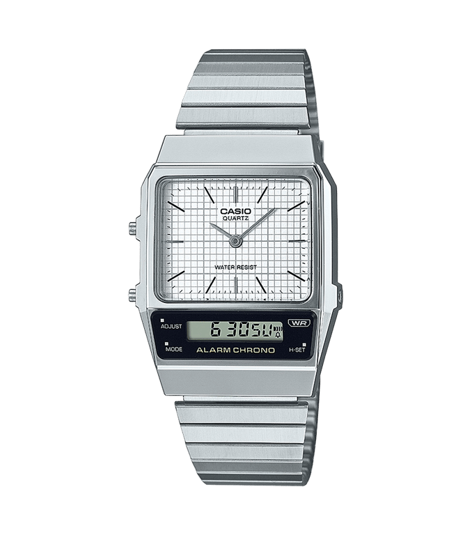 Casio Analoog en digitaal Horloge Zilverkleurig AQ-800E-7AEF