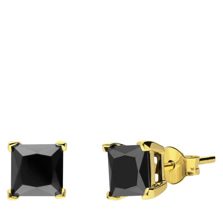 Zilveren goldplated oorknoppen met zirkonia voor dames