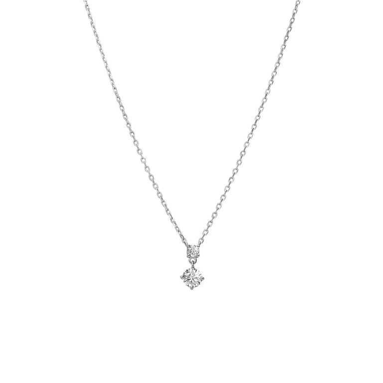 Halskette aus 925er Silber mit Zirkoniasteinen besetztem Anhänger