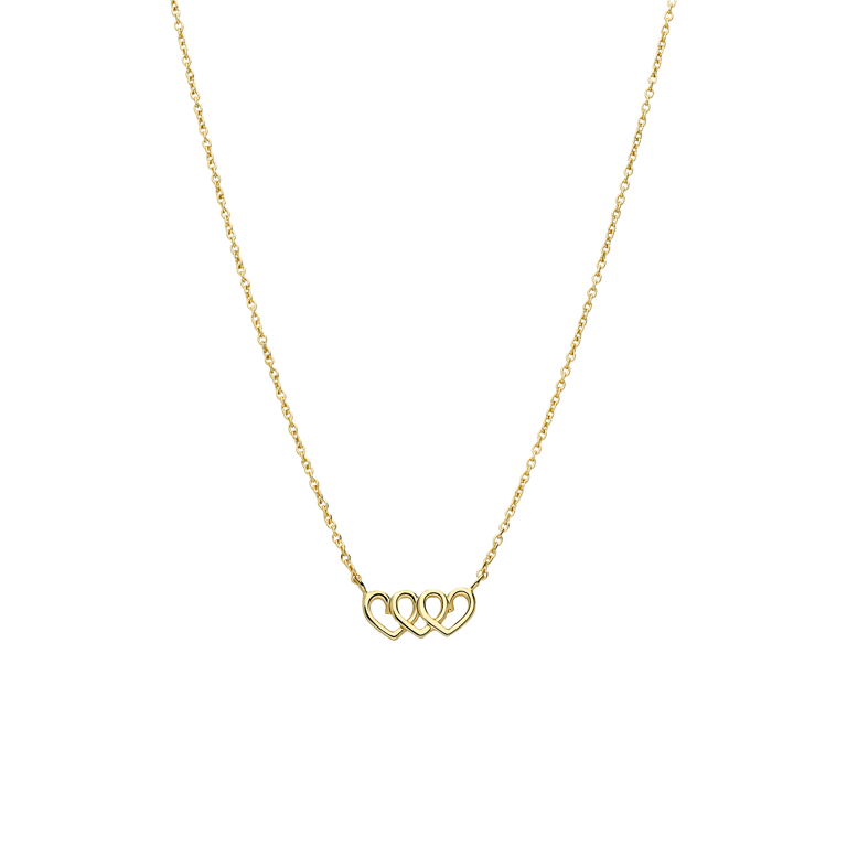 Zilveren goldplated ketting met hanger hart voor dames