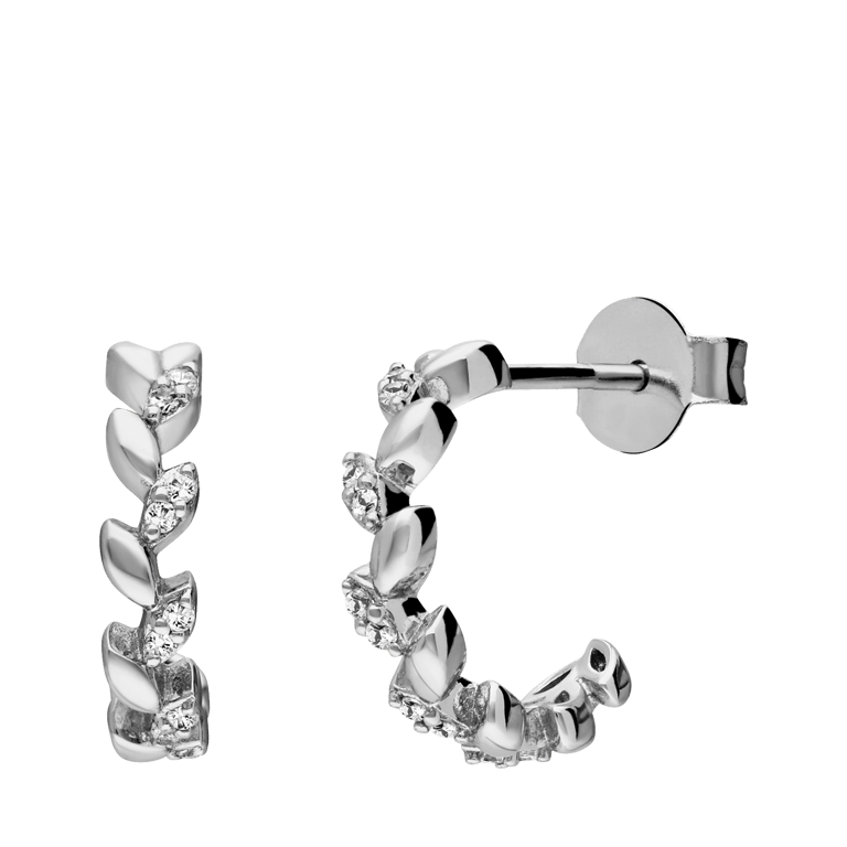 Ohrringe aus 925 Silber, mit Zirkonia, Blat