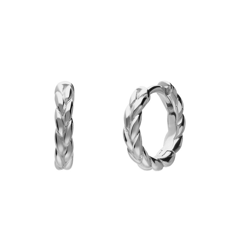 Ohrringe, 925er Silber, Geflecht