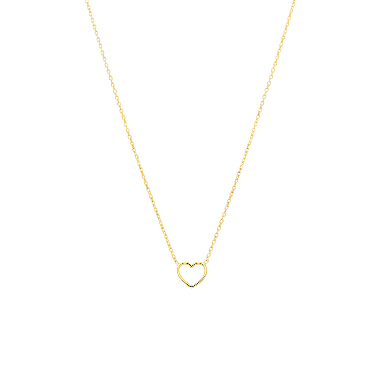 Zilveren goldplated ketting met hanger hart voor dames