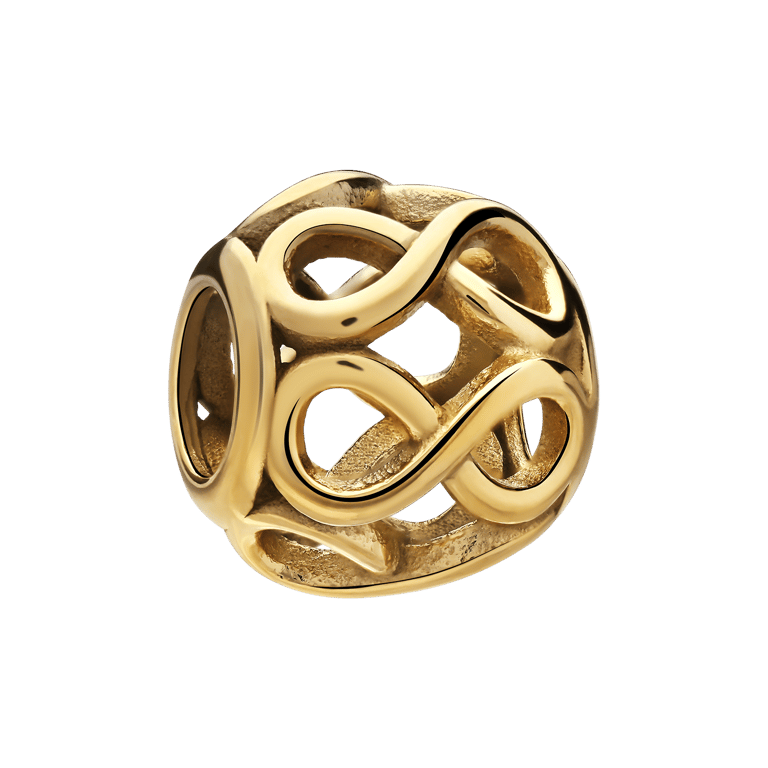 Stainless steel goldplated hanger slider open infinity voor dames