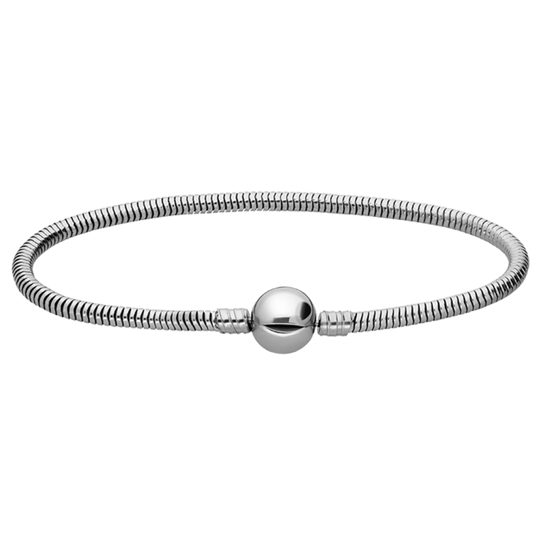 Stalen armband slang ronde sluiting