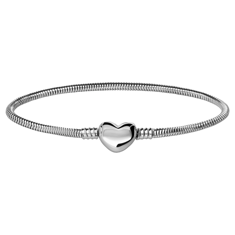 Stainless steel armband slang met hart sluiting