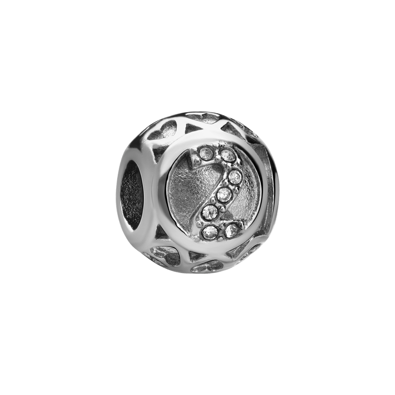 Stainless steel bedel cijfer 2