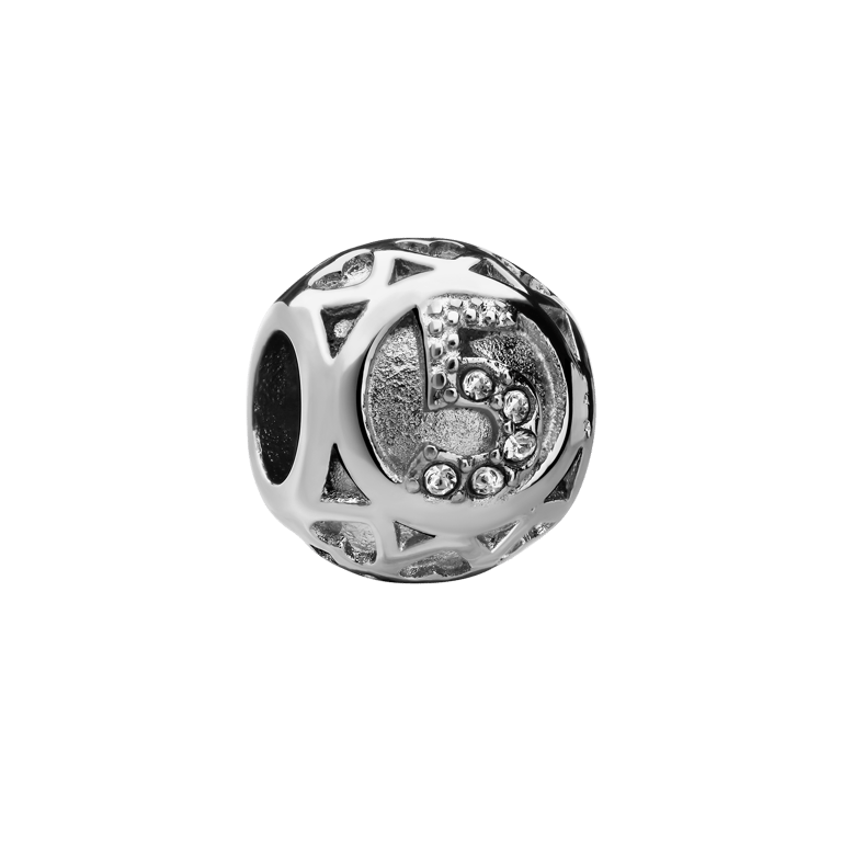 Bettelarmband-Anhänger aus Edelstahl, Ziffer Fünf