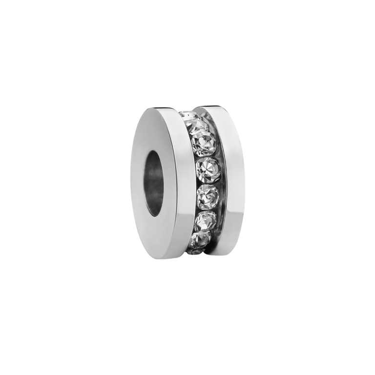 Charm aus Edelstahl mit Zirkoniareihe