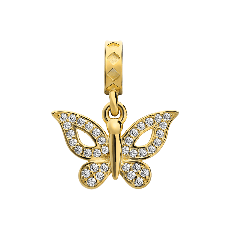 Zilveren goldplated hanger met zirkonia voor dames