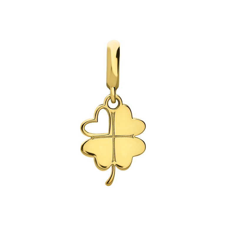 Charm aus 925er, vergoldet, Kleeblatt