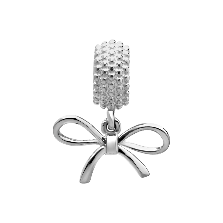 Charm aus 925er Silber, Schleife