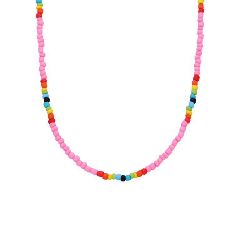 Modeschmuck, Perlenkette und Armband, rosa 