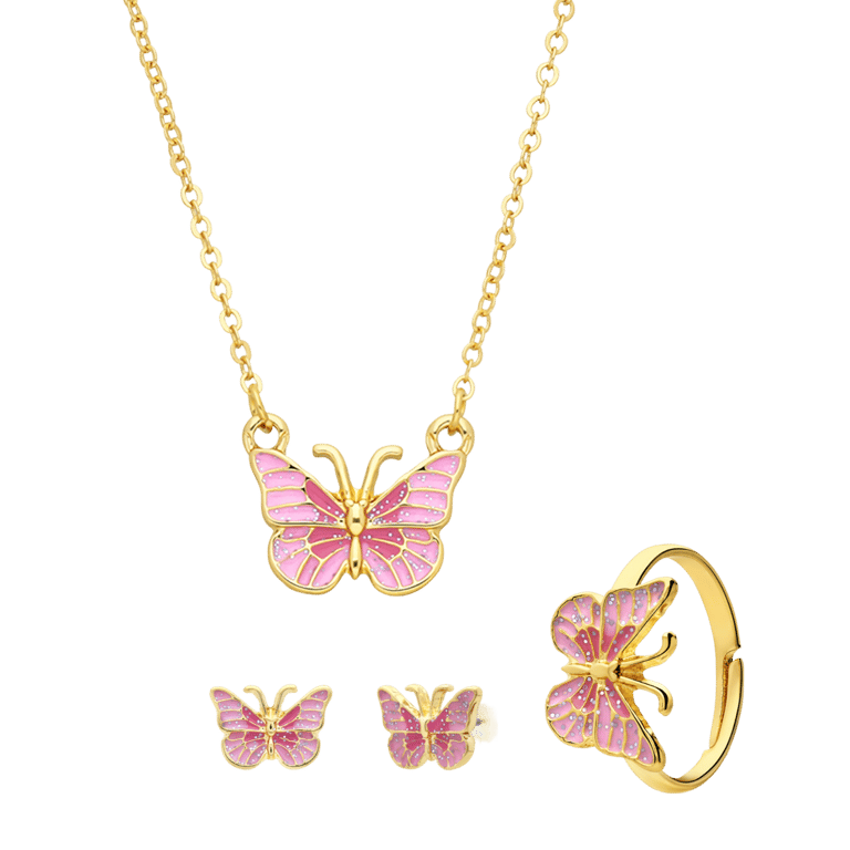 Bijoux goudkleurige kinderkettingen set met hanger