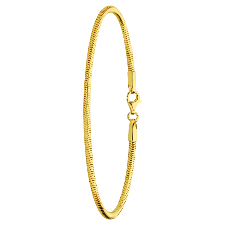 Zilveren goldplated koordarmband voor dames