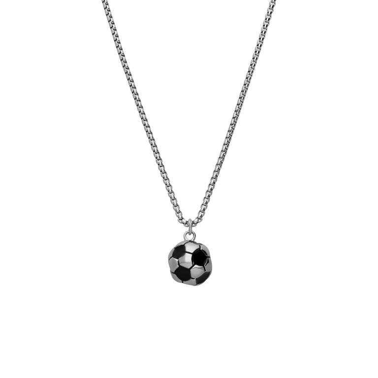 Stalen ketting met hanger voetbal