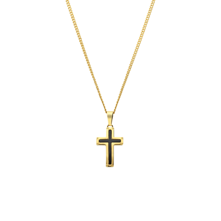 Myla stainless steel goldplated ketting met kruis voor dames