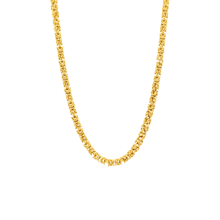 Stalen goldplated ketting met koningsschakel