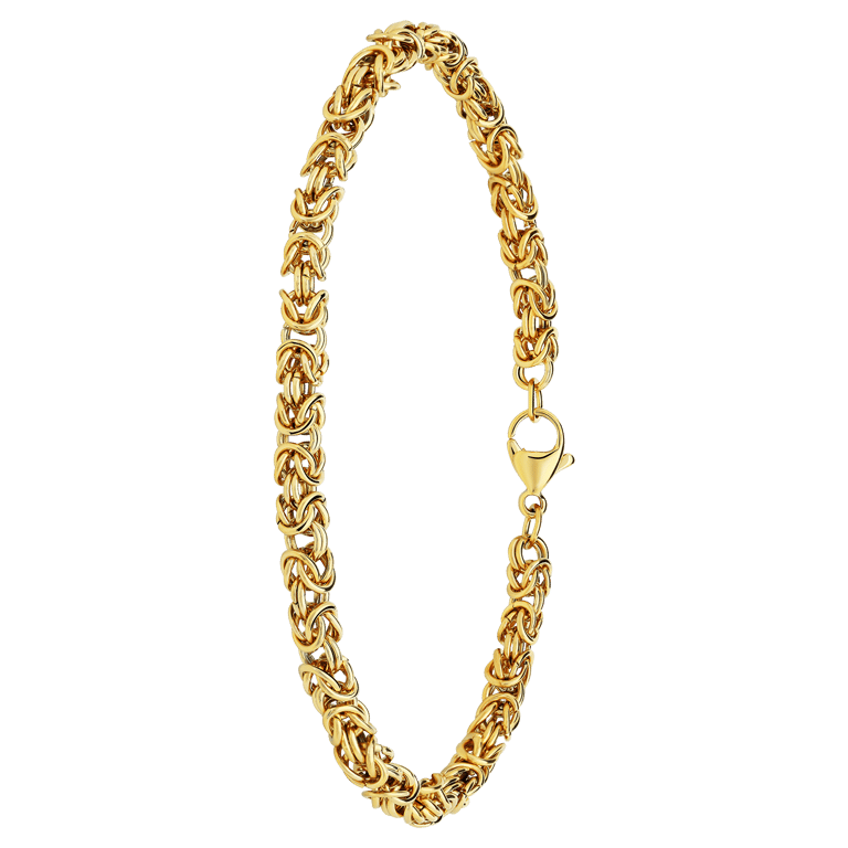 Stainless steel goldplated armband met koningsschakel