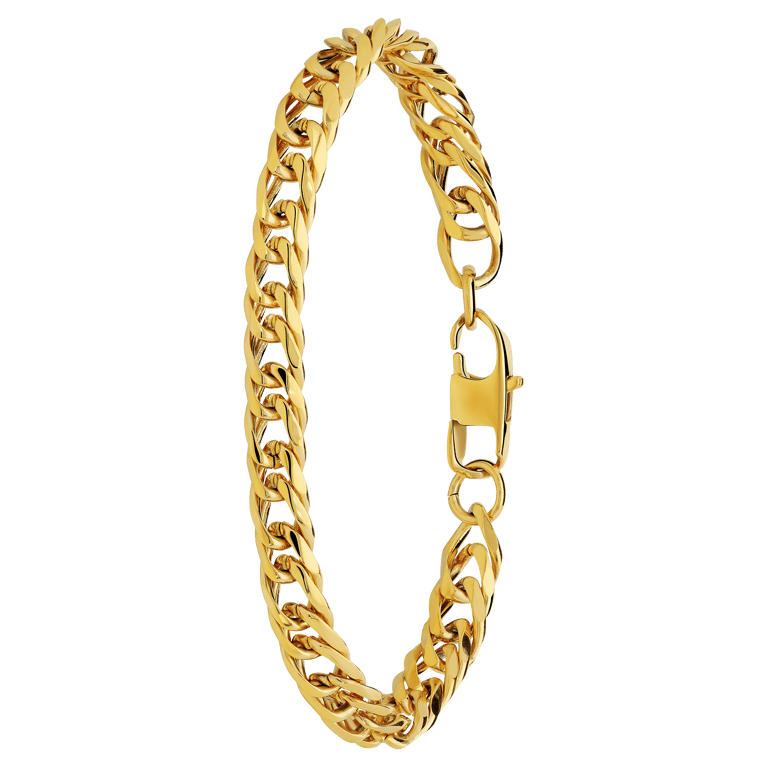 Stalen goldplated kinderschakelarmband