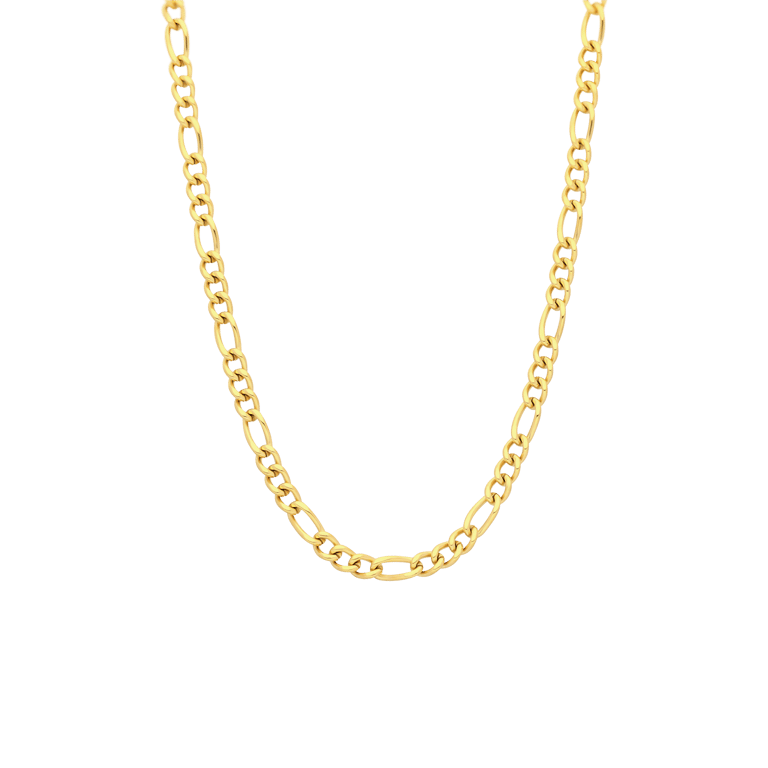 Stainless steel goldplated schakelketting figaro