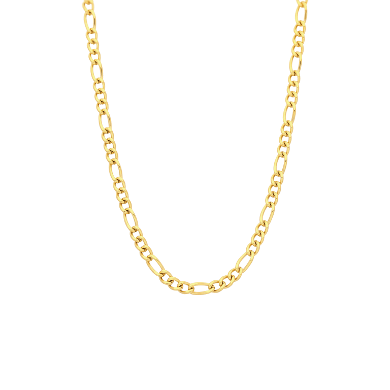 Stalen goldplated ketting figaro