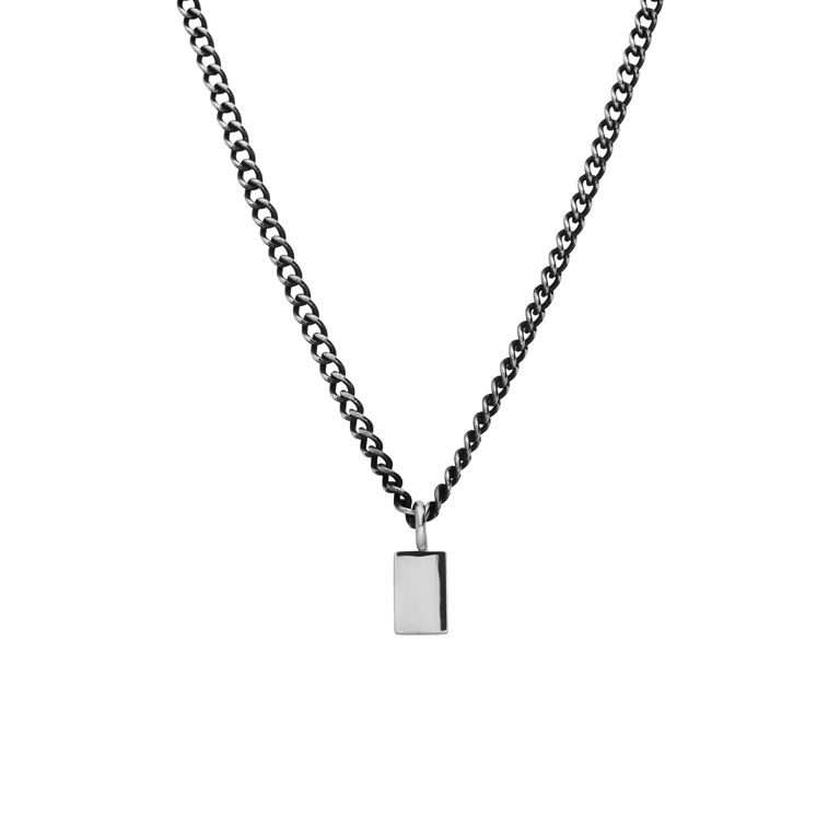 Stainless steel ketting gourmet met plaat zwart