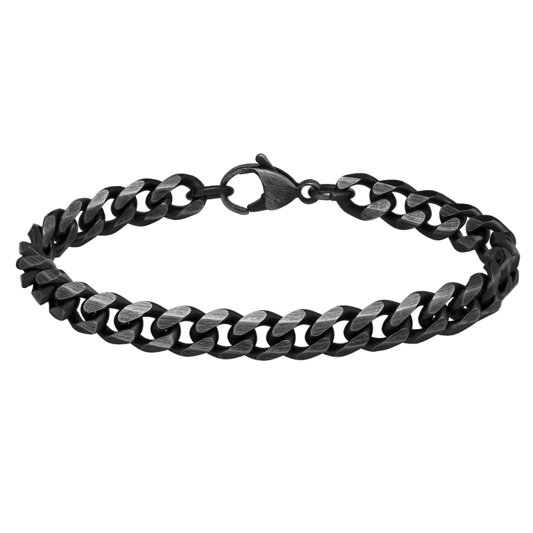 Stainless steel armband gourmet met antique finish