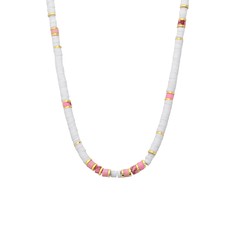 Stalen goldplated kralenketting voor dames