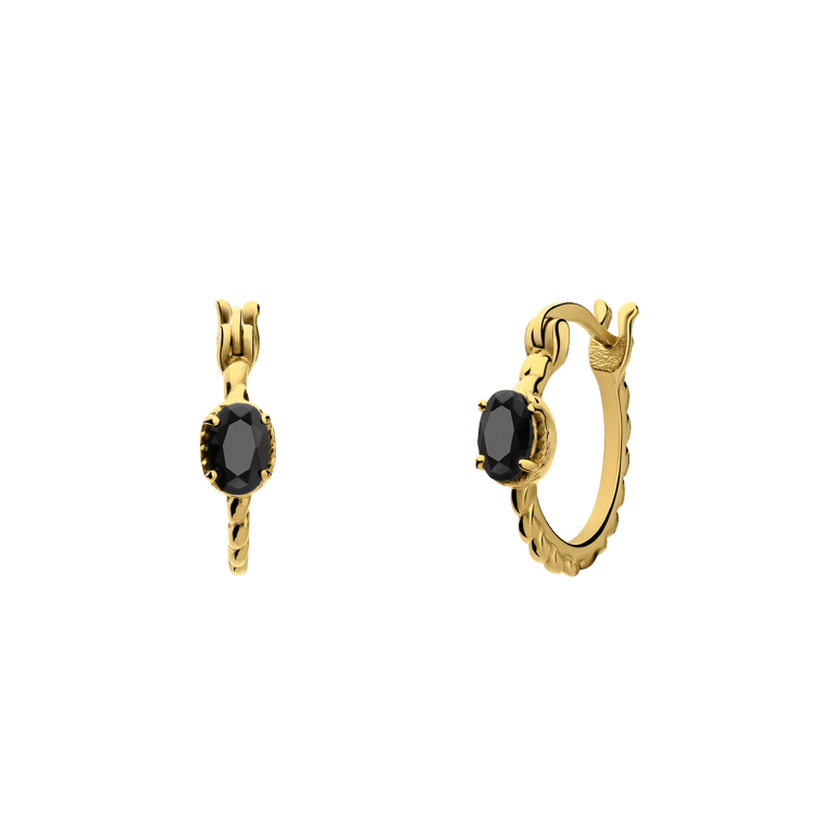 Stainless steel goldplated oorringen vintage zwart voor dames