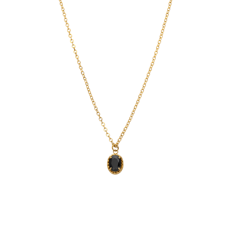 Stainless steel goldplated ketting vintage zwart voor dames
