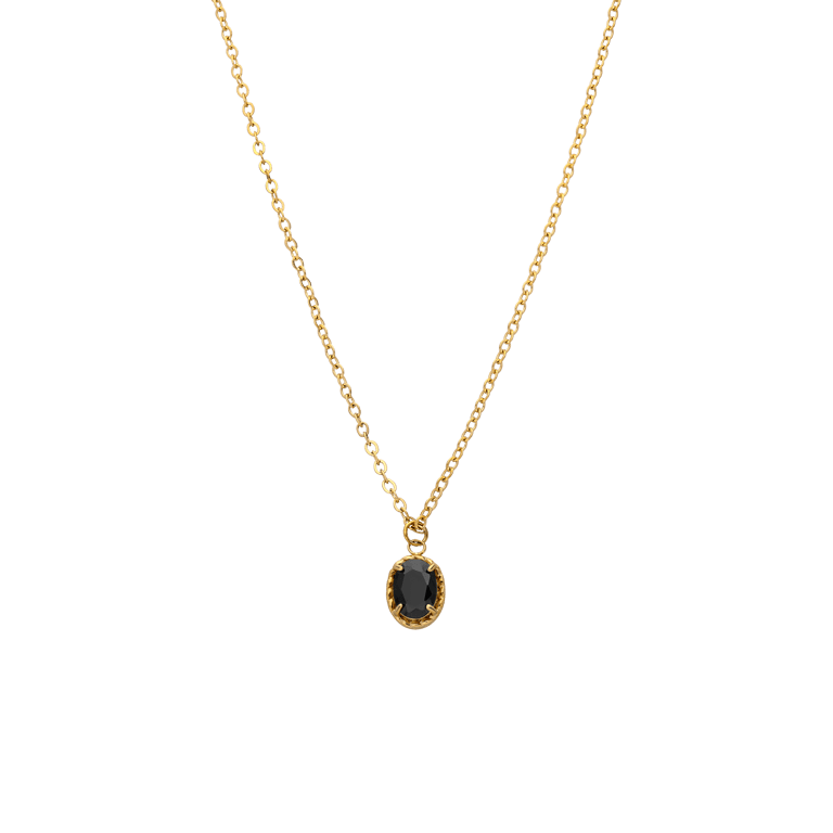 Stalen goldplated ketting vintage zwart voor dames