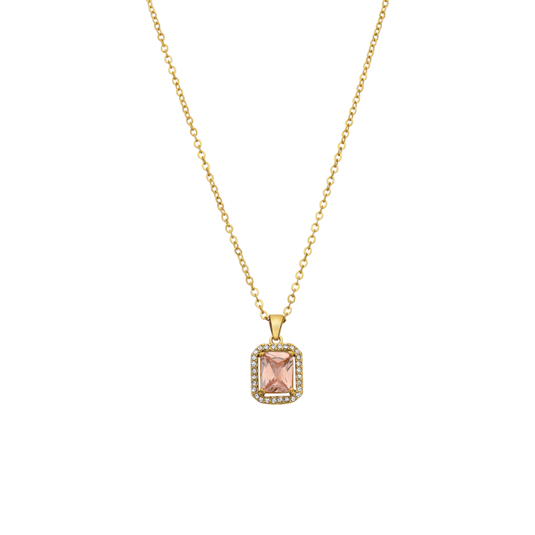Stalen goldplated ketting vintage light peach voor dames