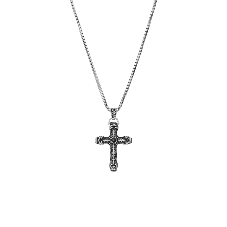 Stainless steel ketting met kruis voor heren