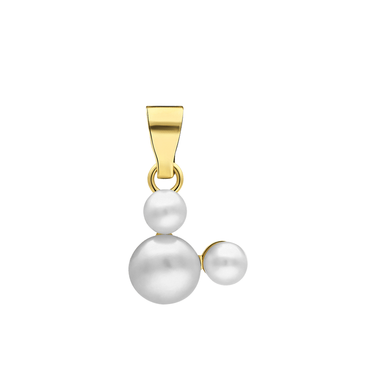 9 karaat ketting Mickey Mouse met parels