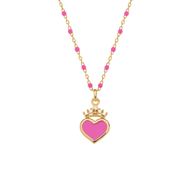 Zilveren ketting Disney prinses roze