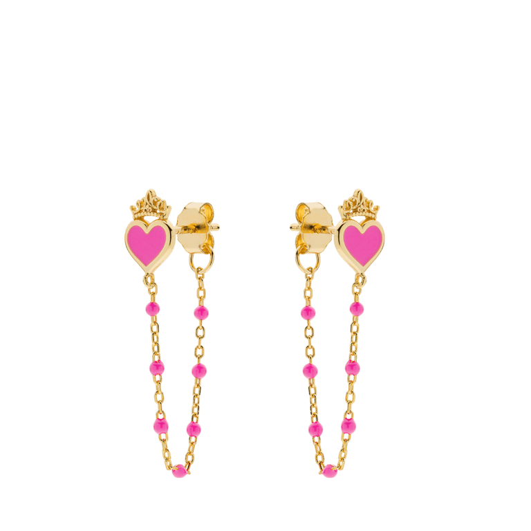 Ohrringe aus 925er Silber, vergoldet, Disney-Prinzessin, Rosa