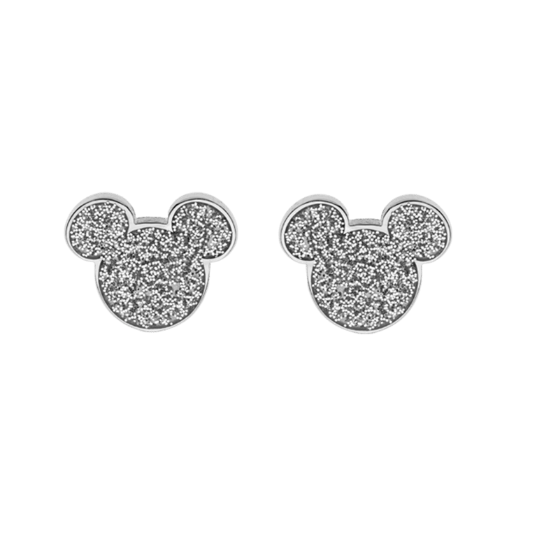 Stalen oorbellen Mickey Mouse glitter