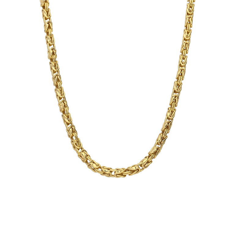Gerecycleerde zilveren goldplated herenketting met koningsschakel