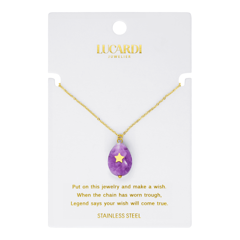 Stalen goldplated ketting met kaart