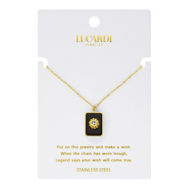 Stalen goldplated ketting met kaart