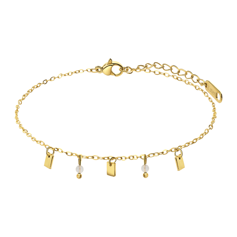 Stalen goldplated armband met maansteen